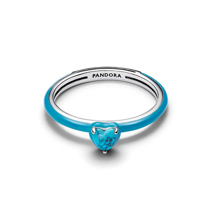 Turquoise-colored Heart Stone Ring