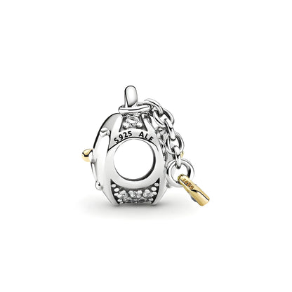 Two-Tone Heart and Lock Charm