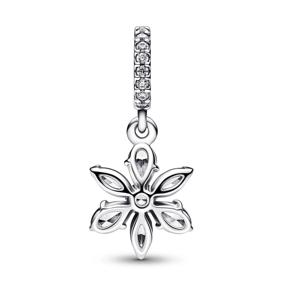 Herbarium Cluster Sterling Silver Dangle With Clear Cubic Zirconia