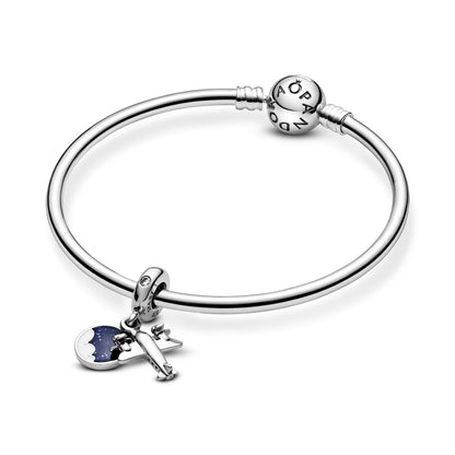 Airplane Silver Dangle charm