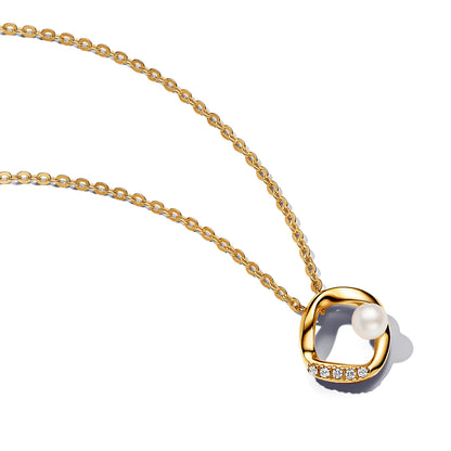 Organically Shaped Pavé Circle & Treated Freshwater Cultured Pearl Collier Necklace

14k gold plating