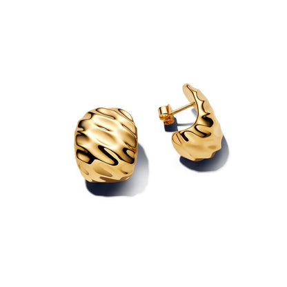 NEW | Rippled Open Hoop Earrings
14k gold plating