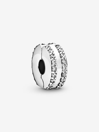 Double Lined Pavé Clip Charm
