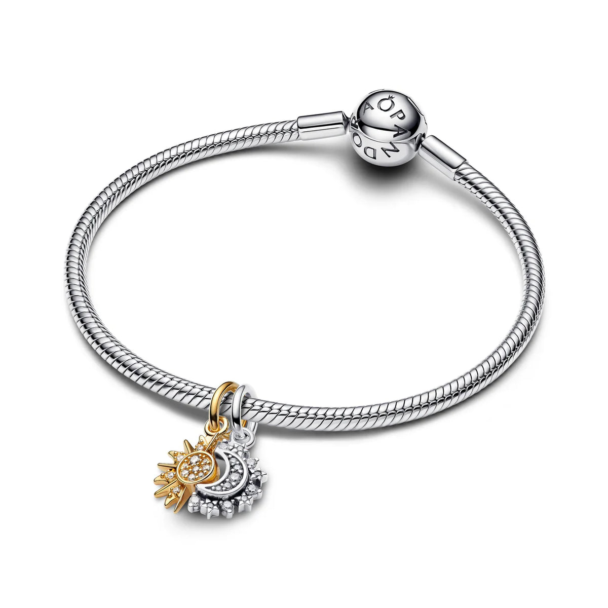 Splittable Sun & Moon Dangle Charm
Sterling silver, 14k gold plating
