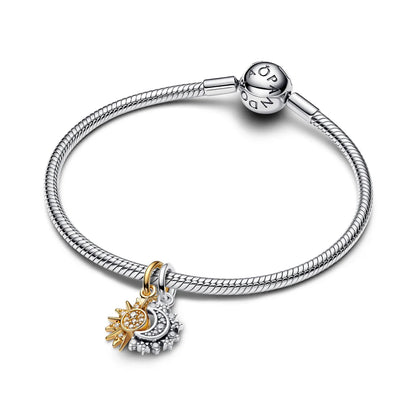 Splittable Sun & Moon Dangle Charm
Sterling silver, 14k gold plating