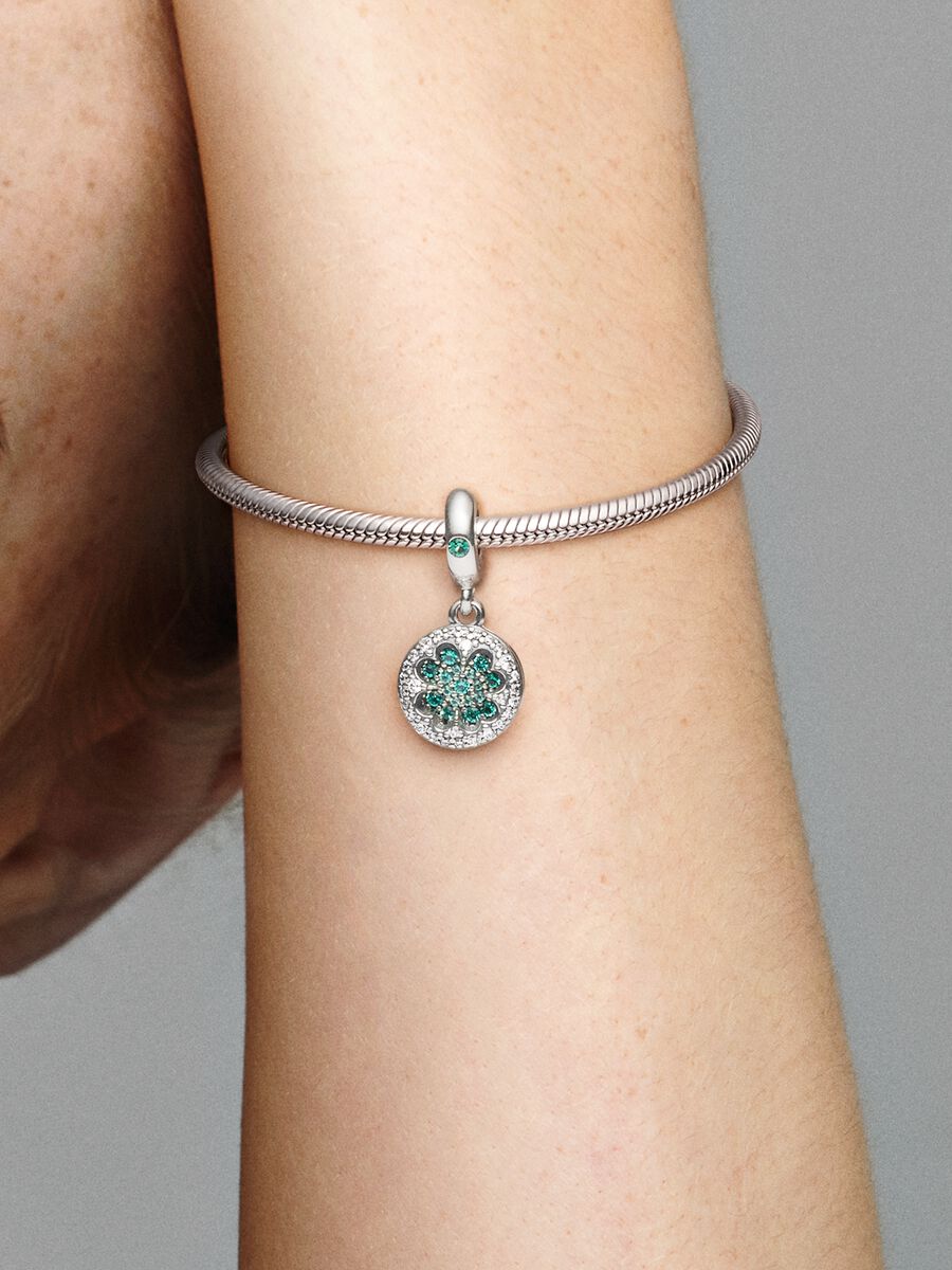 Lucky Four Leaf Clover Dangle Charm
Sterling silver