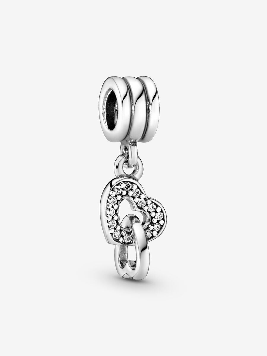 Interlocking Hearts Dangle Charm
Sterling silver