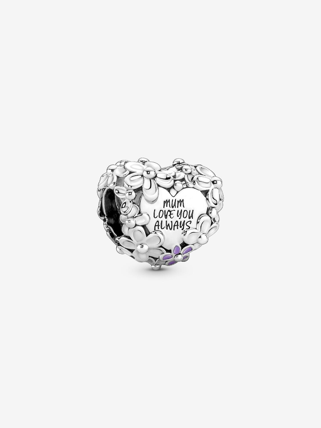 Mum Daisy Heart Charm