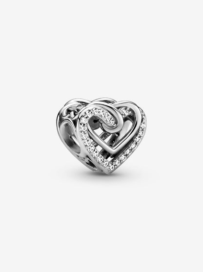 Sparkling Entwined Hearts Charm