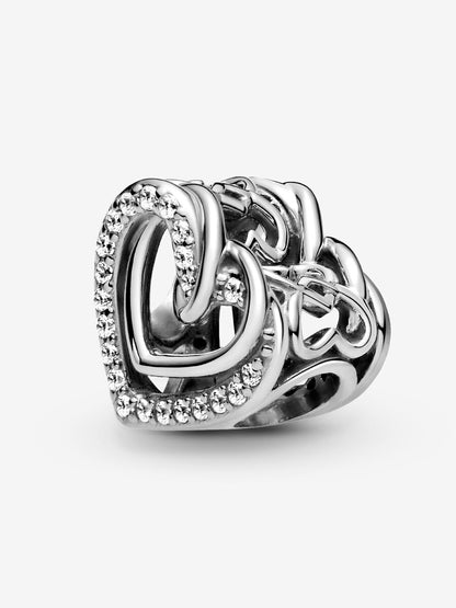 Sparkling Entwined Hearts Charm
