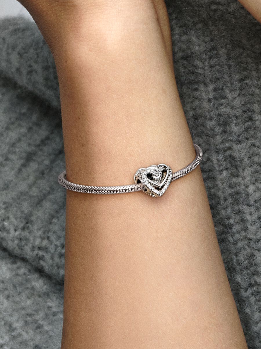 Sparkling Entwined Hearts Charm