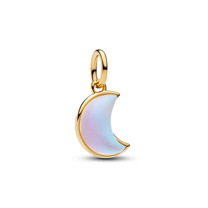 Sparkling Crescent Moon Dangle Charm
14k gold plating