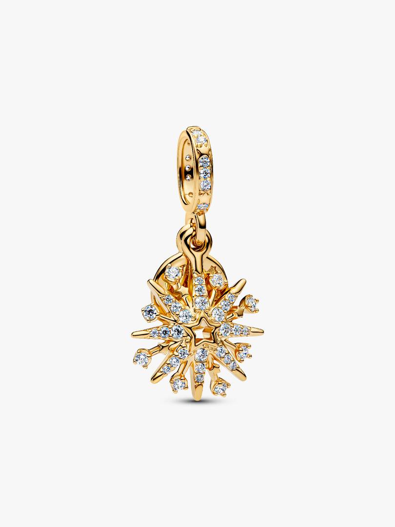 Sparkling Firework Double Dangle Charm
14k gold plating