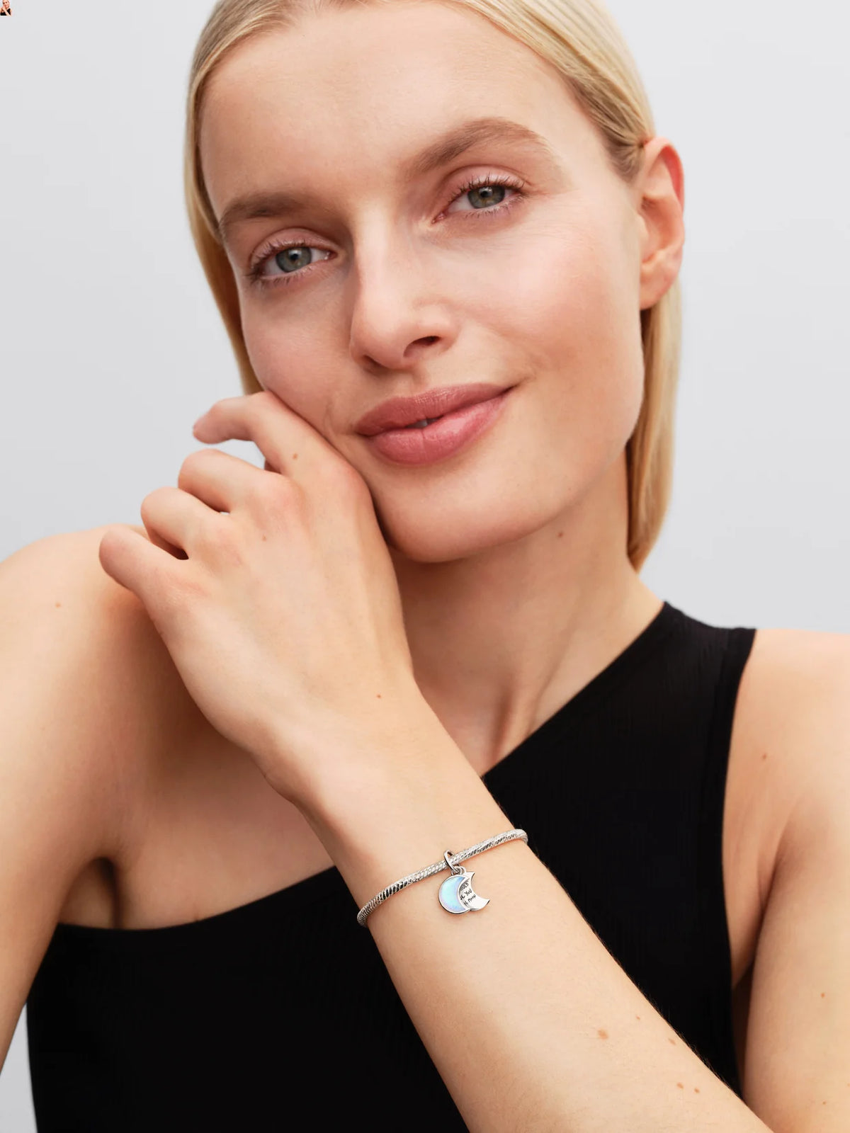 Crescent Moon Double Dangle Charm