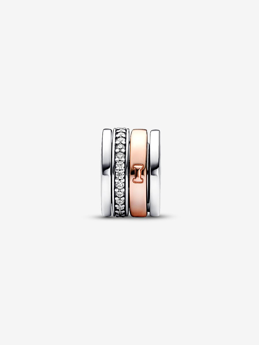 Two-tone Turning Love Message Charm