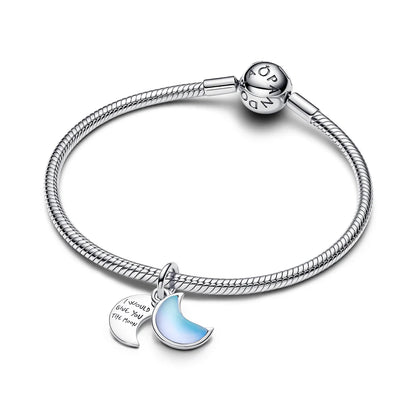 Crescent Moon Double Dangle Charm