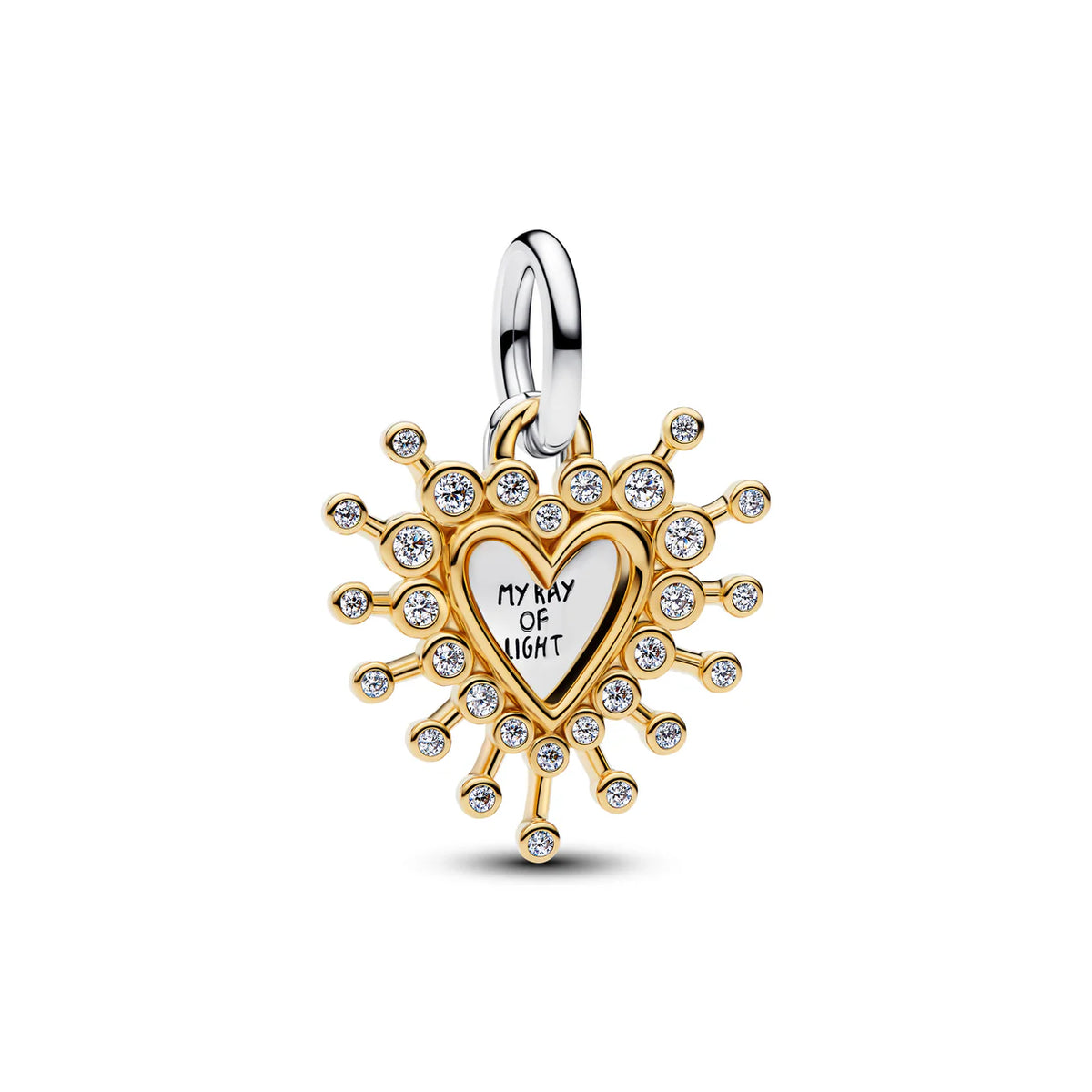 Radiant Heart Double Dangle Charm
Sterling silver, 14k gold plating