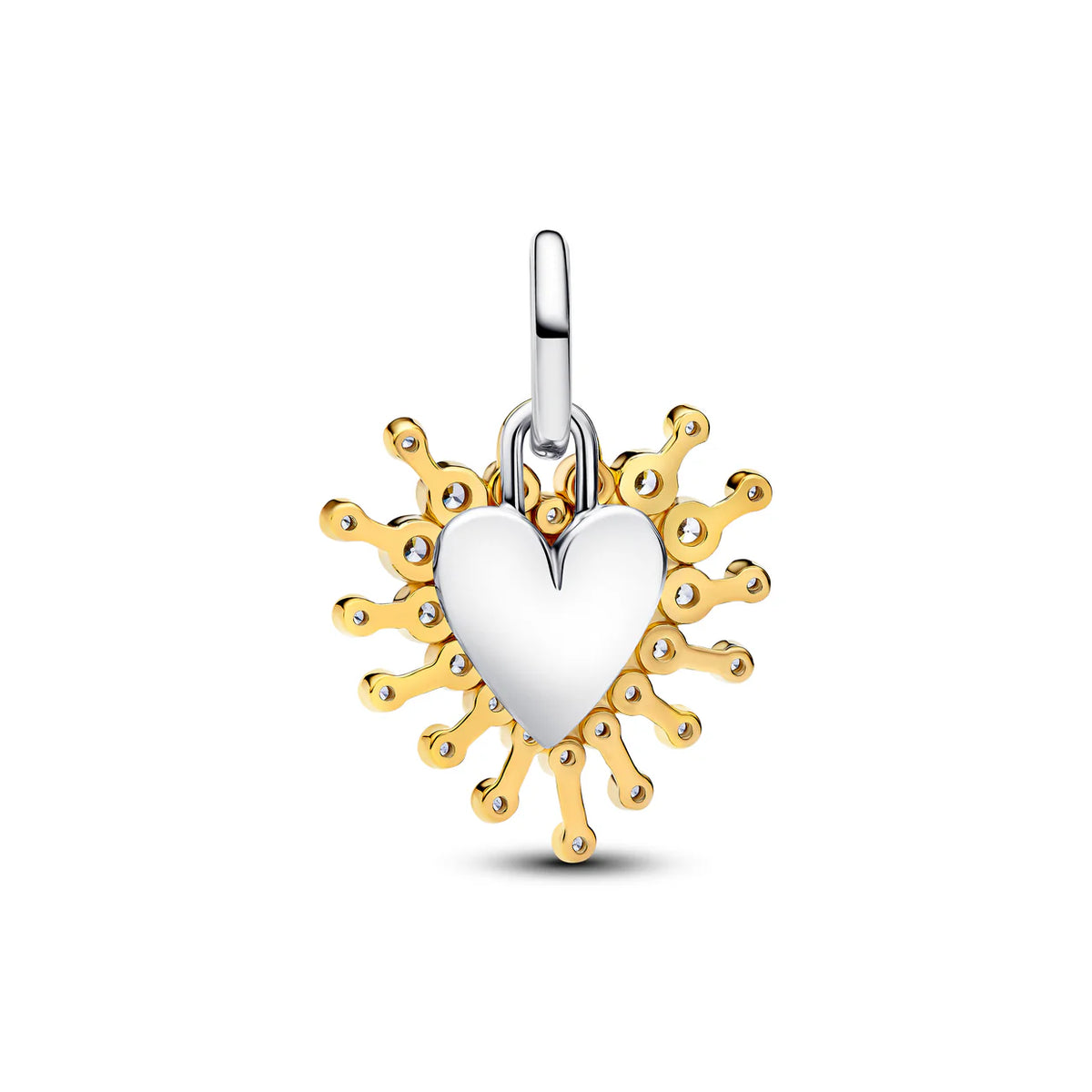 Radiant Heart Double Dangle Charm
Sterling silver, 14k gold plating