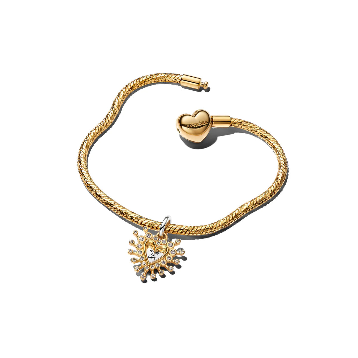 Radiant Heart Double Dangle Charm
Sterling silver, 14k gold plating