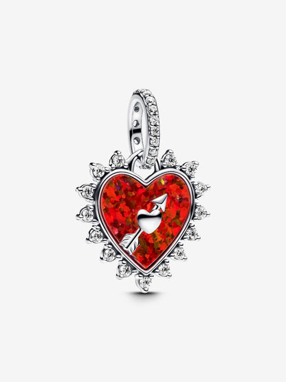 Spinnable Arrow Heart Dangle Charm
