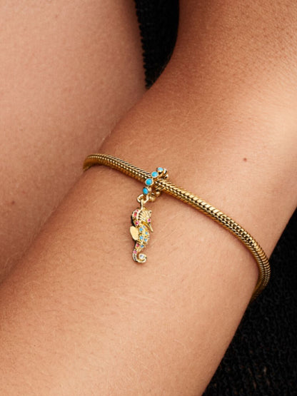 Seahorse Dangle Charm 14k gold plating