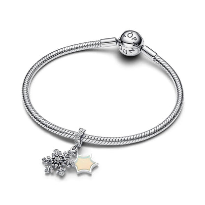 Opalescent Snowflake Double Dangle Charm