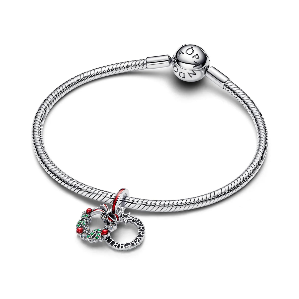 Holiday Wreath Double Dangle Charm