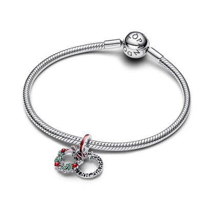 Holiday Wreath Double Dangle Charm