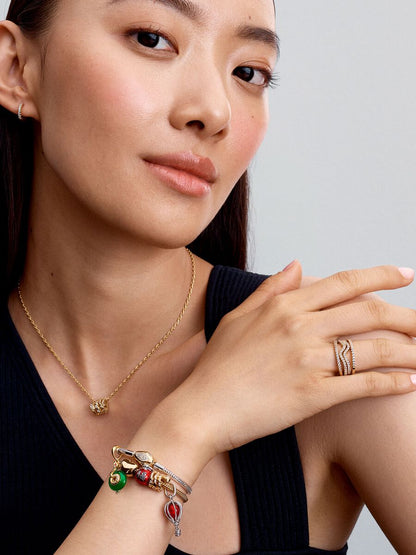 Snake Clasp & Chain Bracelet
Sterling silver, 14k gold plating