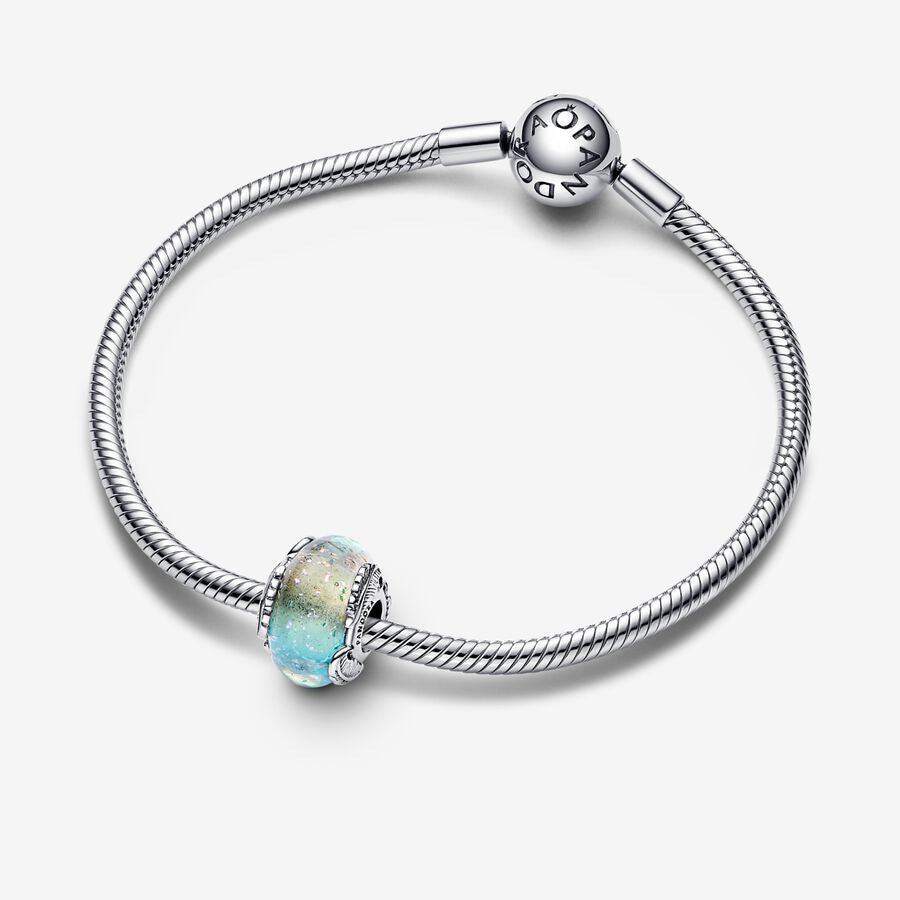 Multicolour Murano Glass & Curved Feather Charm