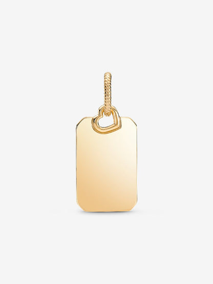 Engravable Rectangle Tag Pendant
14k gold plating