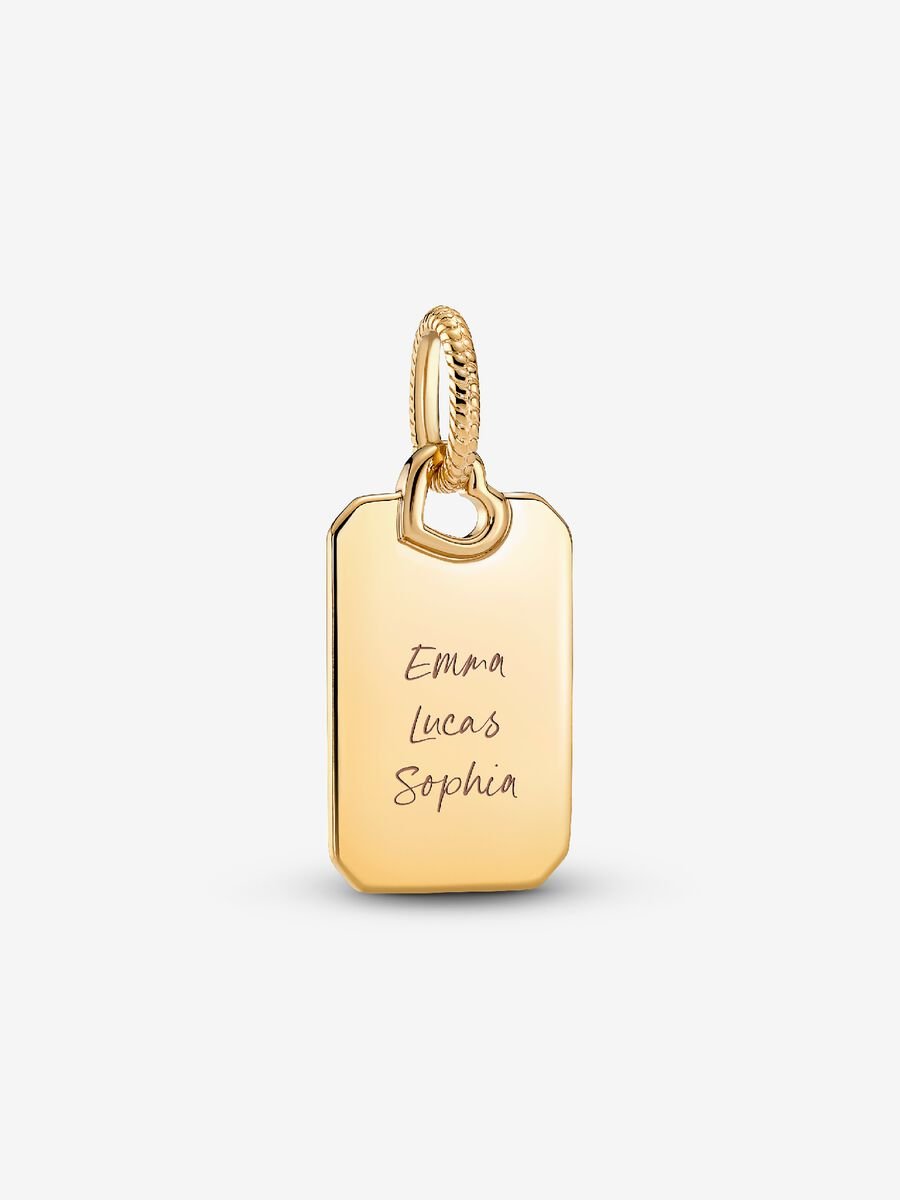 Engravable Rectangle Tag Pendant
14k gold plating