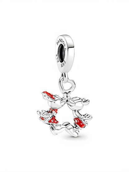 Disney Mickey Mouse & Minnie Mouse Kissing Dangle Charm