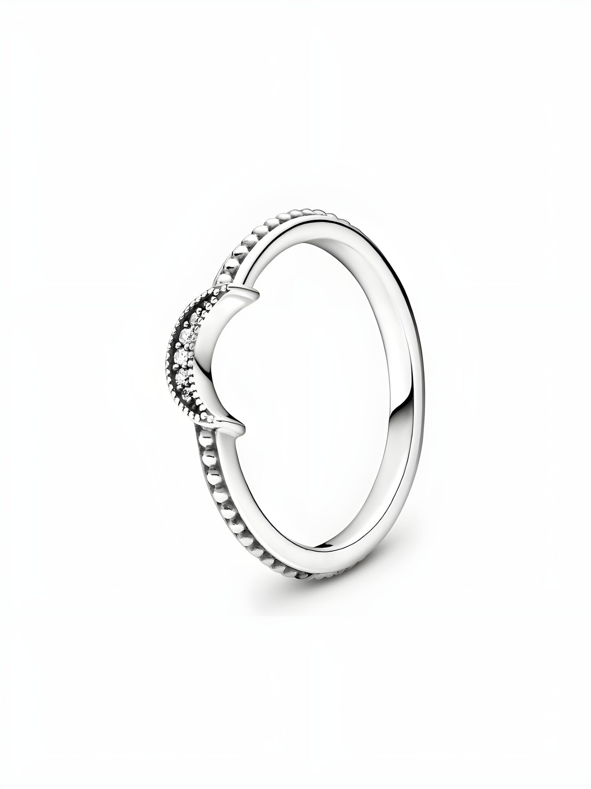 Crescent Moon Beaded Ring