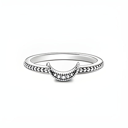 Crescent Moon Beaded Ring