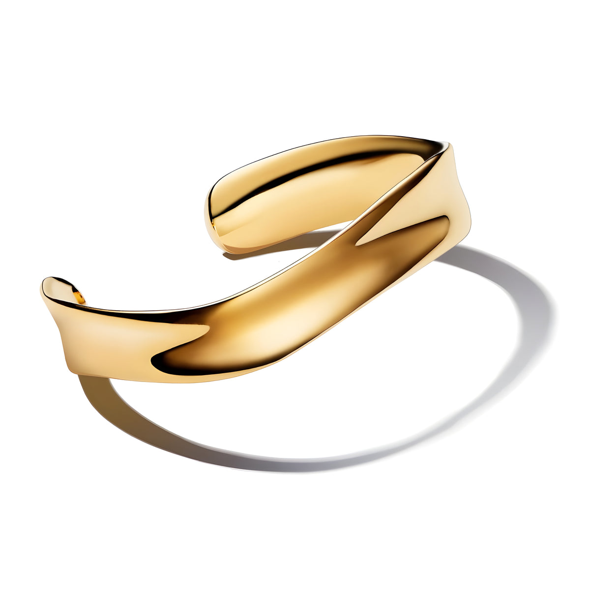 ORGANICALLY SHAPED BROAD OPEN BANGLE