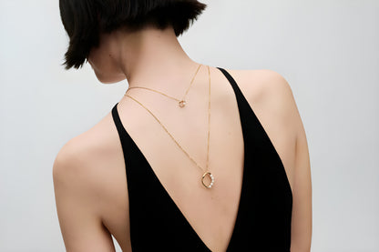 Organically Shaped Circle & Treated Freshwater Cultured Pearls Pendant Necklace