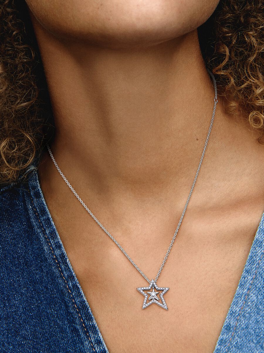 Pavé Asymmetric Star Collier Necklace
Sterling silver