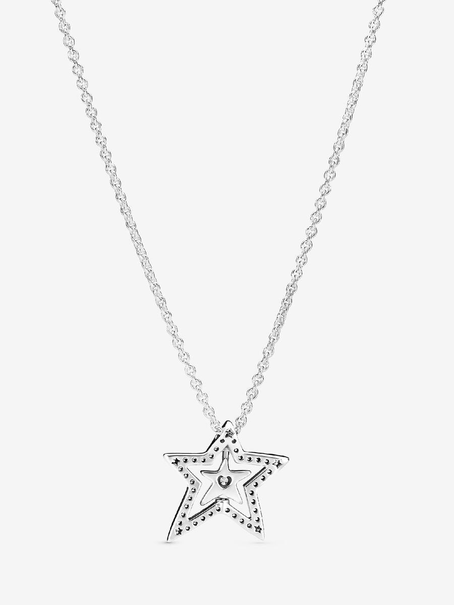 Pavé Asymmetric Star Collier Necklace
Sterling silver