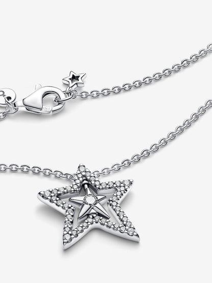 Pavé Asymmetric Star Collier Necklace
Sterling silver