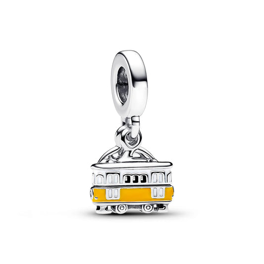Engravable Lisbon Tram Sterling Silver Double Dangle