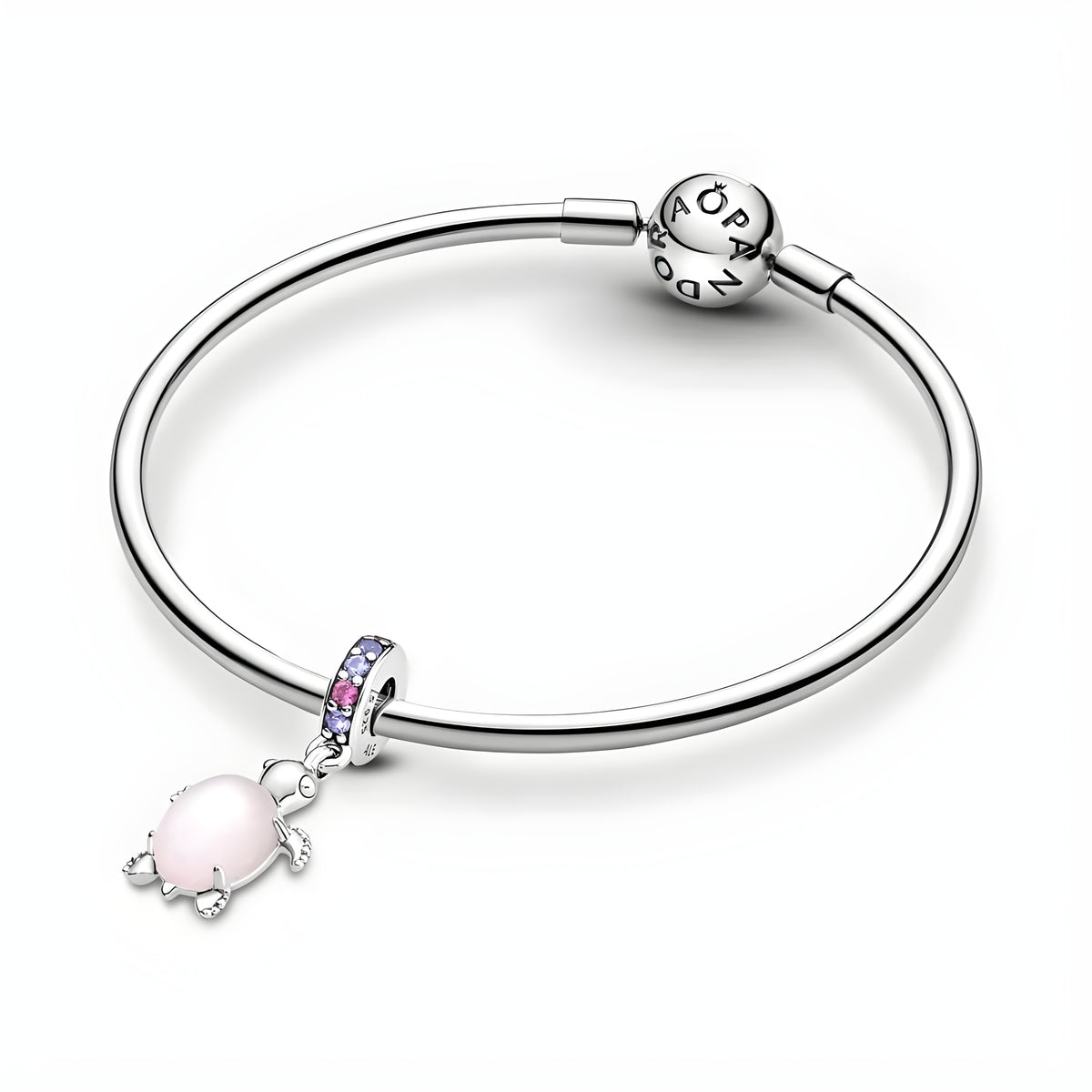 Murano Glass Pink Sea Turtle Dangle Charm
