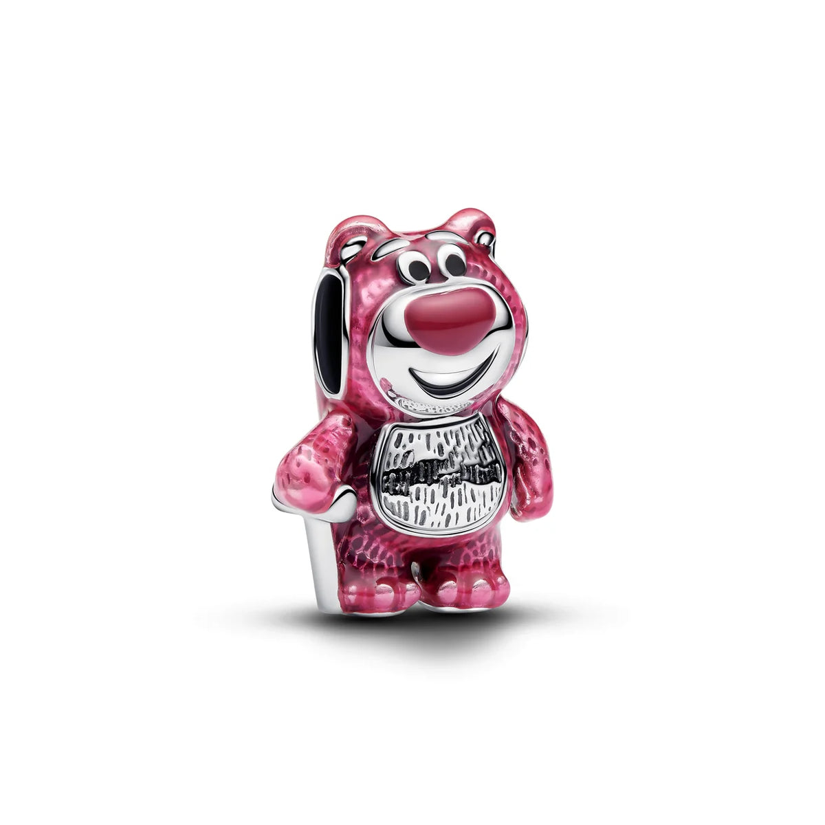 Disney Lotso Sterling Silver Charm With Scent Pink And Black Enamel