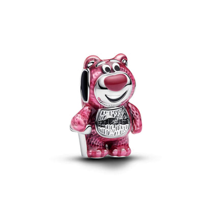 Disney Lotso Sterling Silver Charm With Scent Pink And Black Enamel