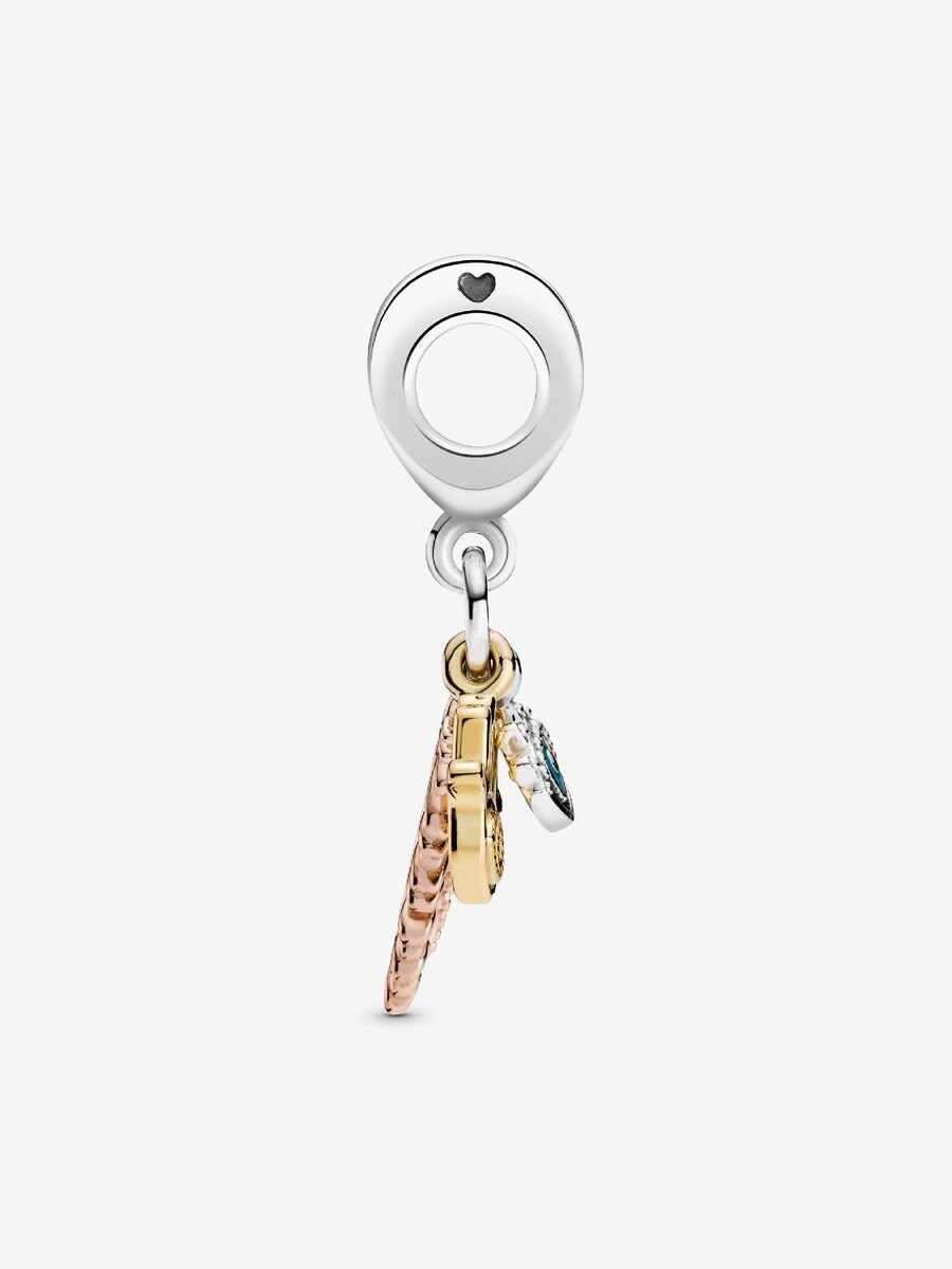 Hamsa, All-seeing Eye & Feather Spirituality Dangle Charm