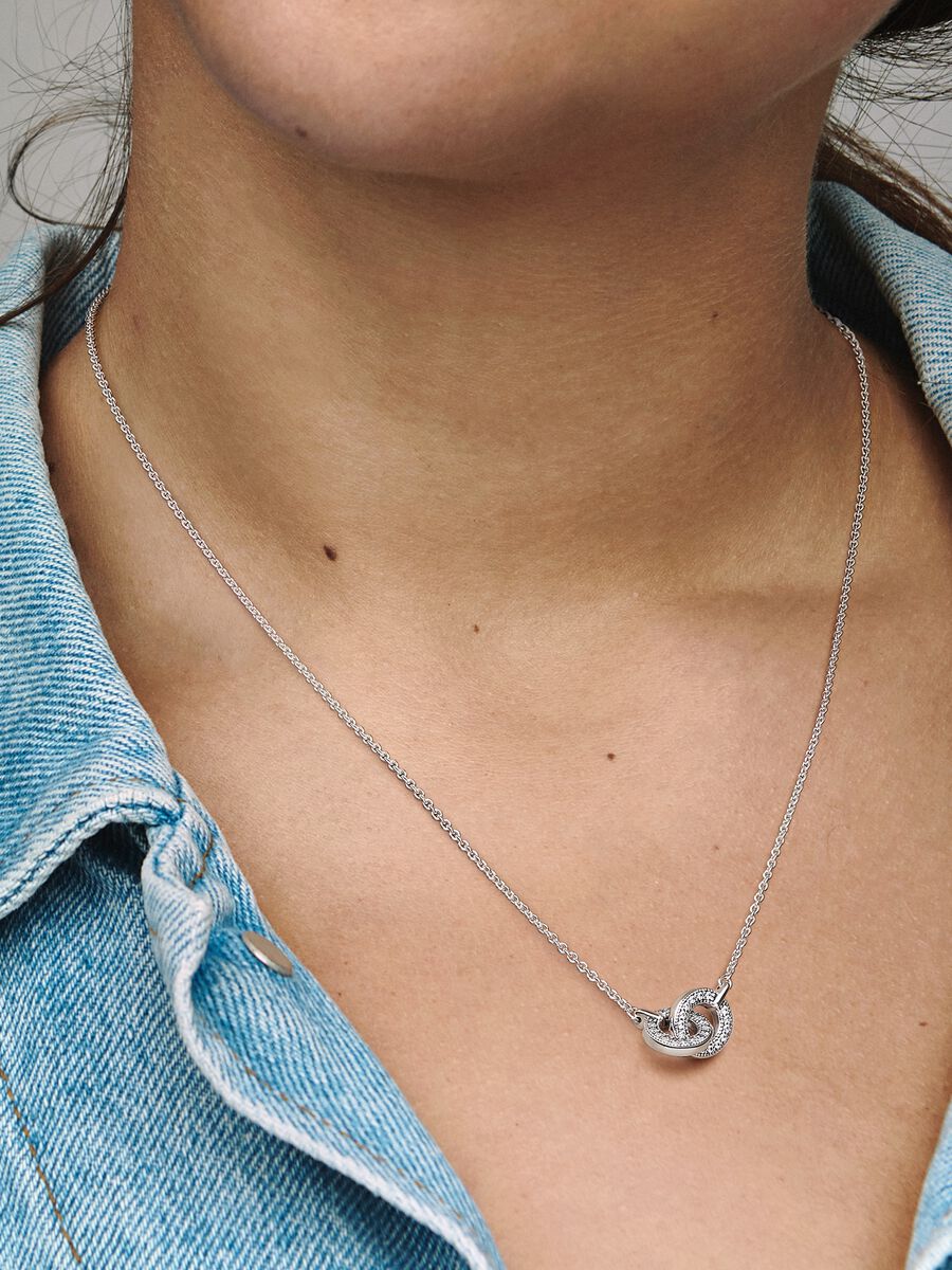 Pandora Signature Intertwined Pavé Pendant Necklace