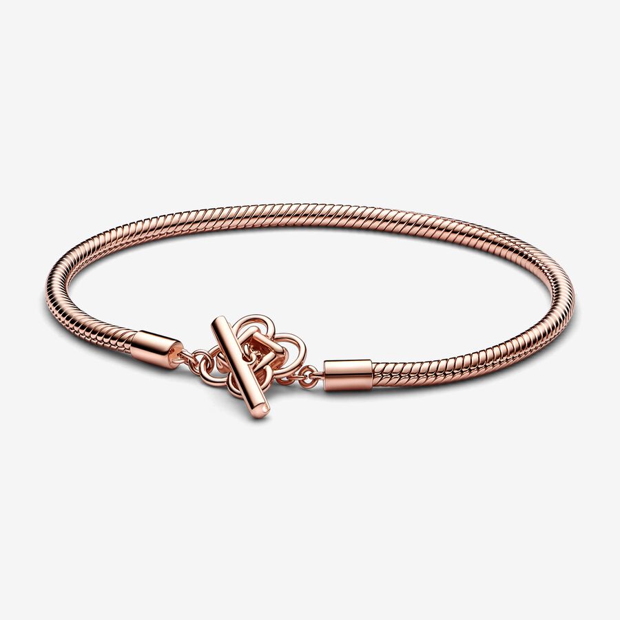 Peace Knot T-bar Snake Chain Bracelet