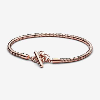 Peace Knot T-bar Snake Chain Bracelet