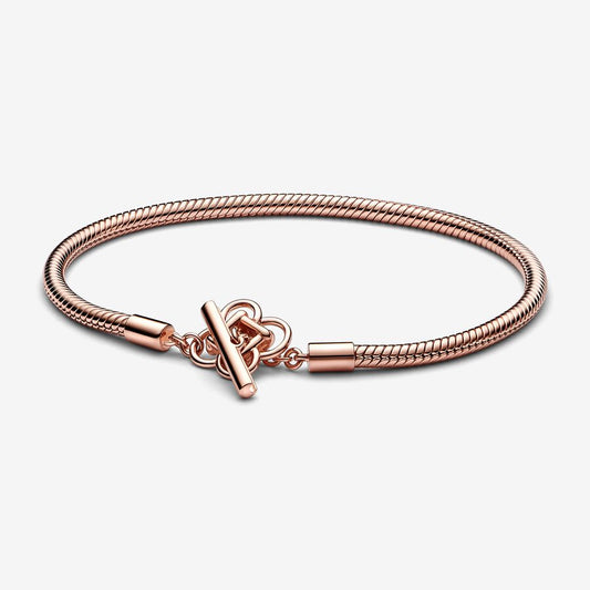 Peace Knot T-bar Snake Chain Bracelet