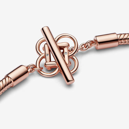 Peace Knot T-bar Snake Chain Bracelet